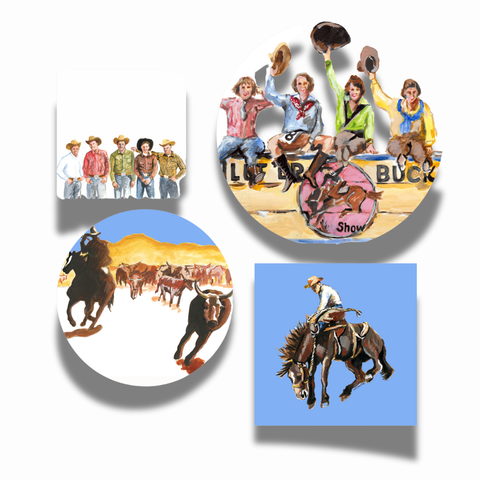 "Giddy Up Goodness" 80 Pc Paper Plate & Napkin Set or Separates: 80 Pc Set in Reusable Bag