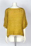 Everly Linen Blouse Mustard: Mustard
