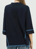 Navy Mock Neck Top