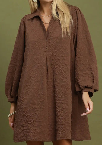 Mocha Floral Dress