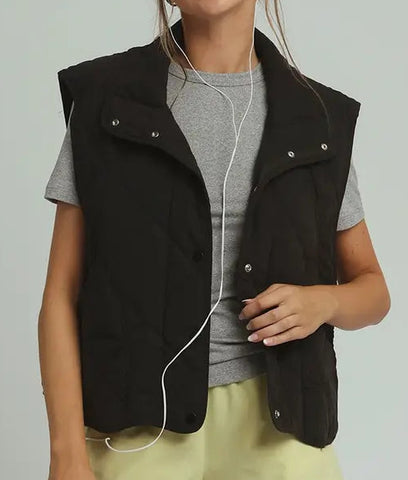 Black Button Vest