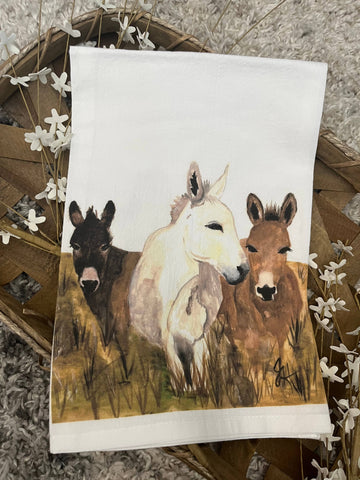 Tea Towel - Enie Meenie Miney Moe Donkeys