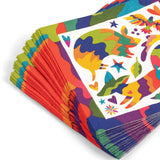 "Joyful Otomi" 80 Pc Paper Plate & Napkin Set or Separates: 80 Pc Set in Reusable Bag